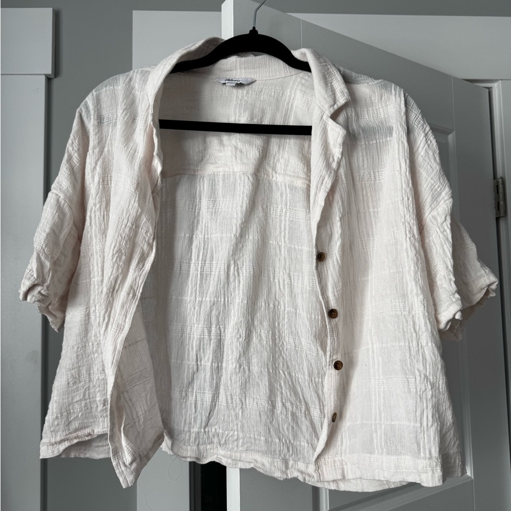 Women's Cream Button-Up Top